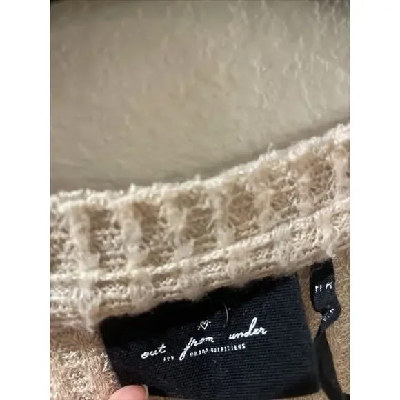 out from under for urban outfitters, beige long sleeve blouse, m - Picture 2 of 3